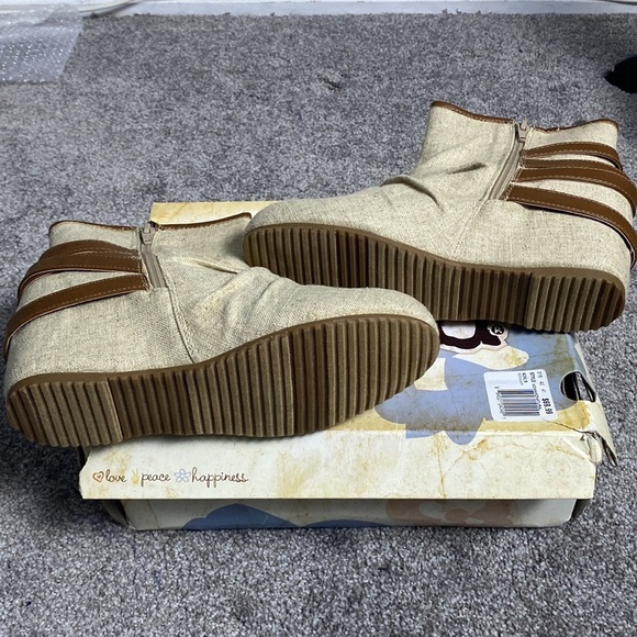 MUDD MDMaikonatural WEDGE Ankle Boot 9M NIB - Picture 5 of 8